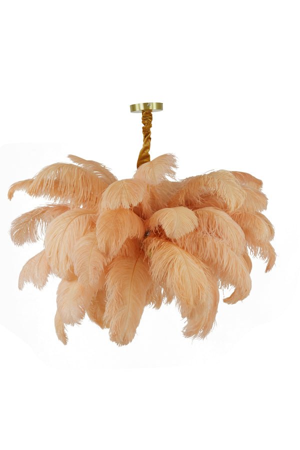 Light & Living Hanging lamp E14 80 cm FEATHER gold+peach | Homestyles.nl