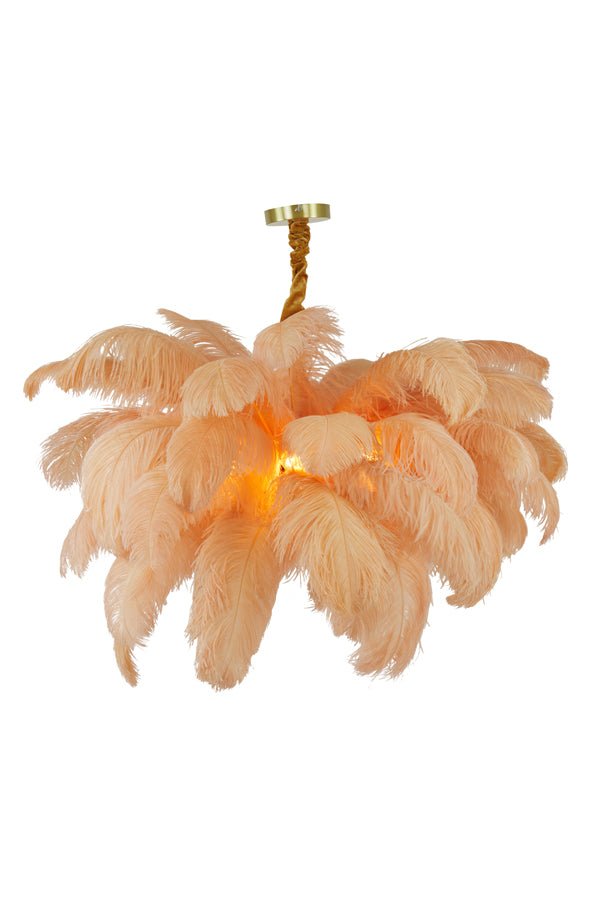Light & Living Hanging lamp E14 80 cm FEATHER gold+peach | Homestyles.nl