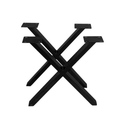 Tafelpoten - X-Model - gepoedercoat zwart metaal - ijzer | Homestyles.nl