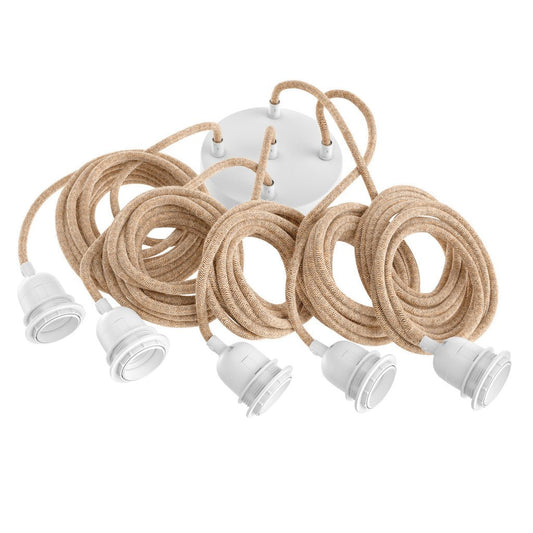 Lampfitting Voor Plafond - Naturel Wit - 5 Fittings | Homestyles.nl