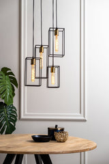 Light & Living Hanglamp 4L 35x32x57 MARLEY Matt Black/Ant Bronze | Homestyles.nl